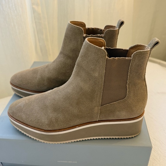 ANTONIO MELANI Shoes - ANTONIO MELANI Brexton Tan Suede Platform ankle Boots